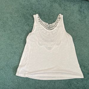 Old Navy: white sleeveless tank with embroidered back